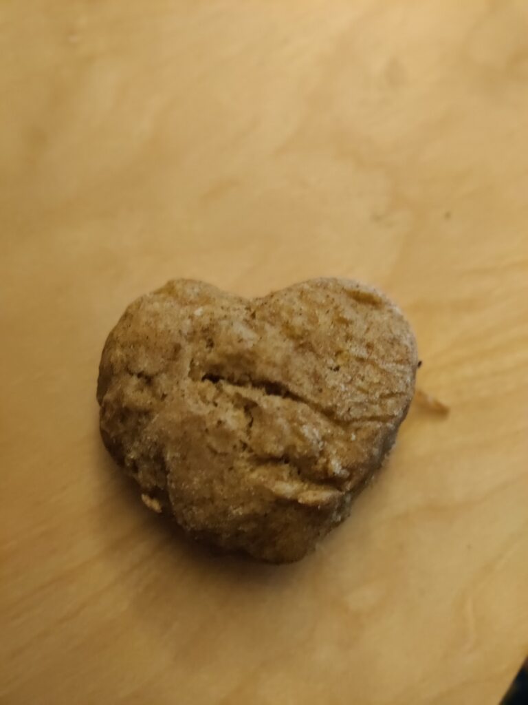 a heart-shaped ginger biscuit